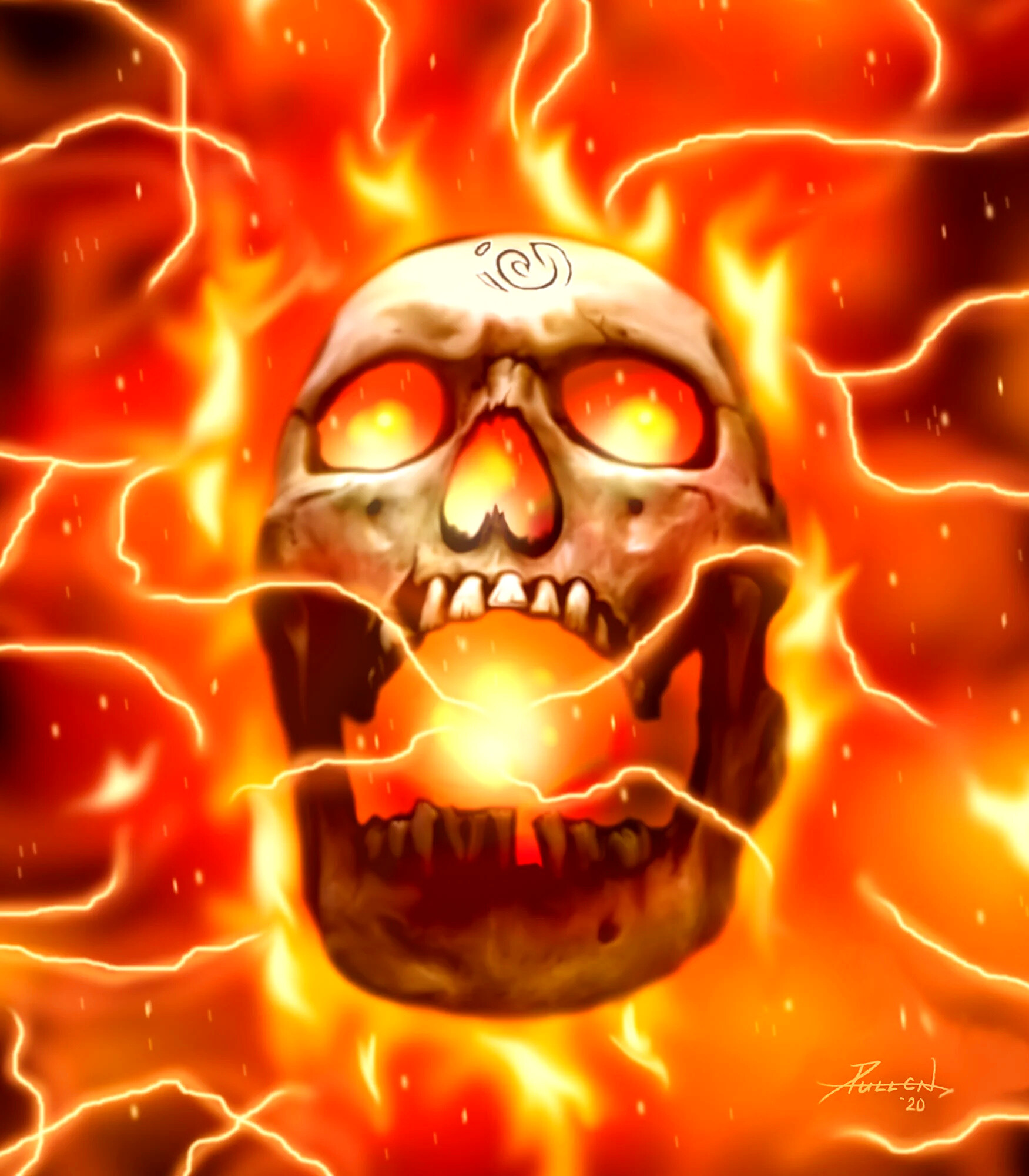 Flaming Skull